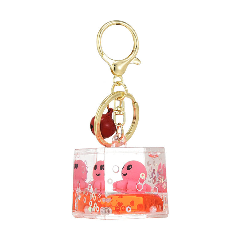 Wholesale Octopus Oil Quicksand Acrylic Liquid Keychain